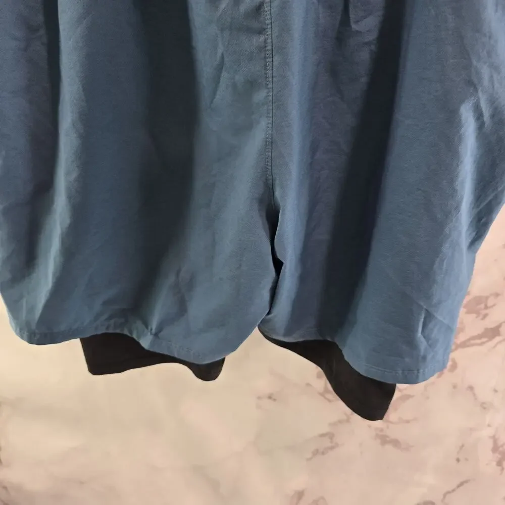 The North Face Shorts Mens Large Lined Running Blue Black Climbing Bike